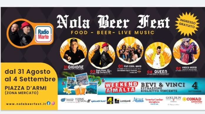 Nola Beer Fest dal 31 agosto al 4 settembre 2022
