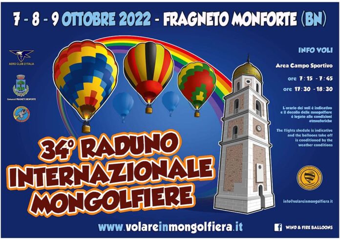 A Fragneto Monforte il raduno internazionale delle mongolfiere dal 7 al 9 ottobre 2022