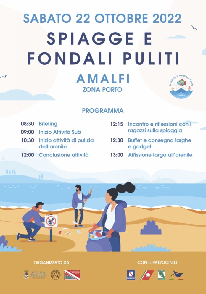 “Spiagge e Fondali Puliti”: ad Amalfi la giornata di pulizia dedicata alla salvaguardia dell’ambiente e del mare