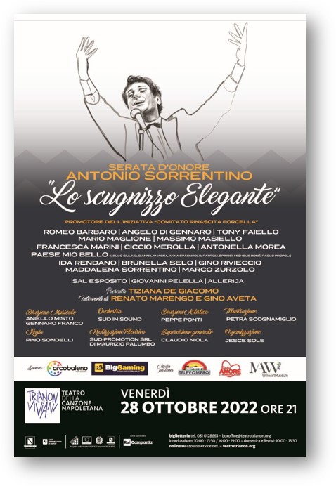 Trianon Viviani: la serata d’onore per Antonio Sorrentino e il nuovo concerto in acustico di Andrea Sannino