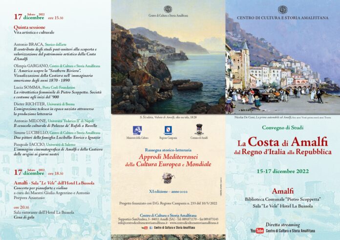 Convegno di studi La Costa di Amalfi dal Regno d’Italia alla Repubblica. Amalfi, Biblioteca Comunale, 15-17 dicembre 2022
