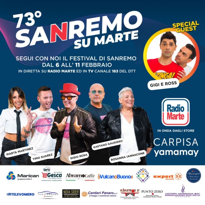 Radio Marte in diretta da Sanremo la settimana del 73° Festival della Canzone Italiana