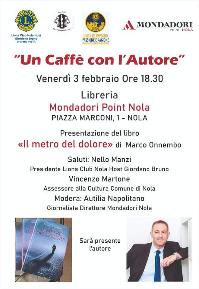 Nola, un caffè con l'autore: Marco Onnembo presenta 