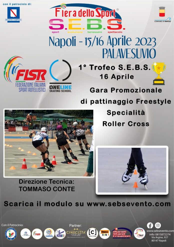 SEBS 2023 gara promozionale di PATTINAGGIO FREESTYLE 16 aprile al Palavesuvio Napoli