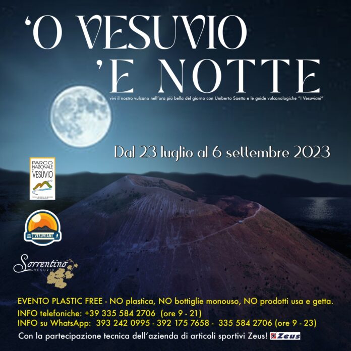 “Vesuvio ‘e notte”: dal 30 luglio al 3 settembre escursioni sul vulcano al tramonto