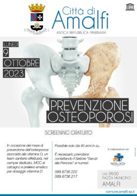 Ottobre della prevenzione ad Amalfi: screening gratuiti per l’osteoporosi, il melanoma e il tumore al seno