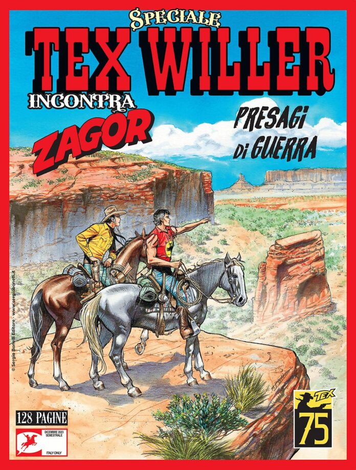 Tex Willer incontra Zagor “Presagi di guerra”: spiriti e aquile volteggiano nel deserto