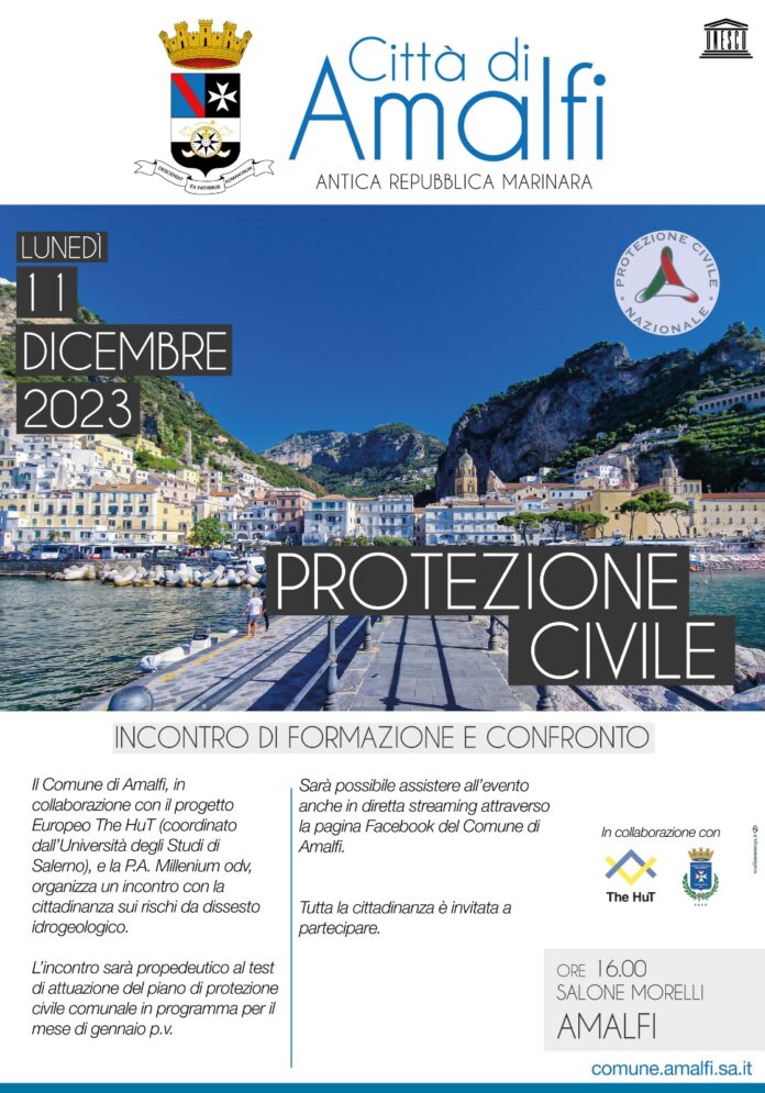 Rischi connessi al dissesto idrogeologico: ad Amalfi un incontro di formazione e confronto