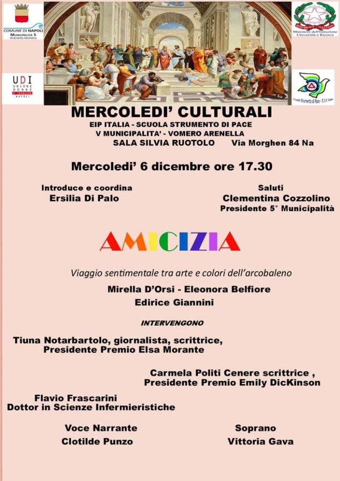 Giannini Editori, Mirella D’Orsi ed Eleonora Belfiore presentano “Amicizia” alla V Municipalità di Napoli