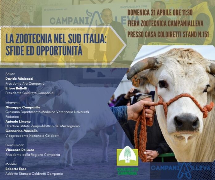 La zootecnia nel sud Italia sfide ed opportunita’: domani il governatore De Luca a Casa Coldiretti